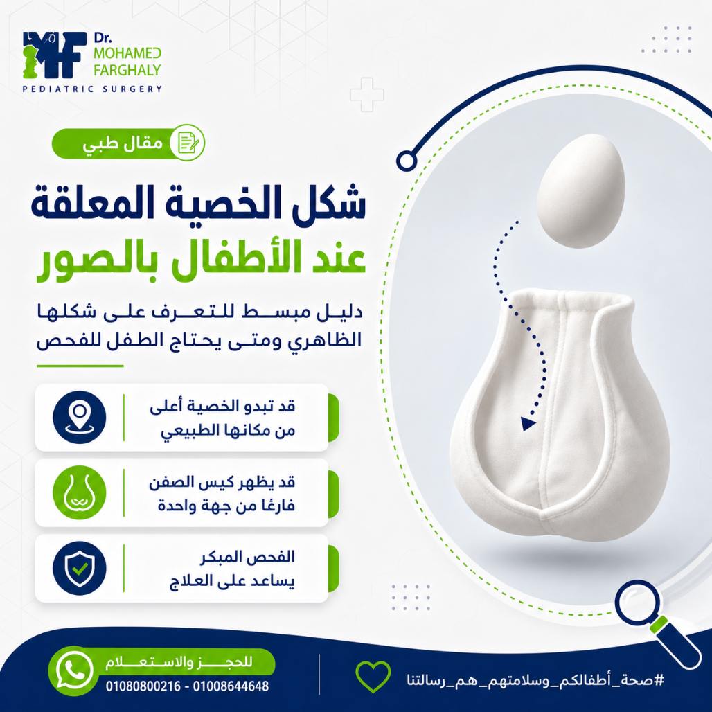 شكل الخصية المعلقة عند الاطفال بالصور